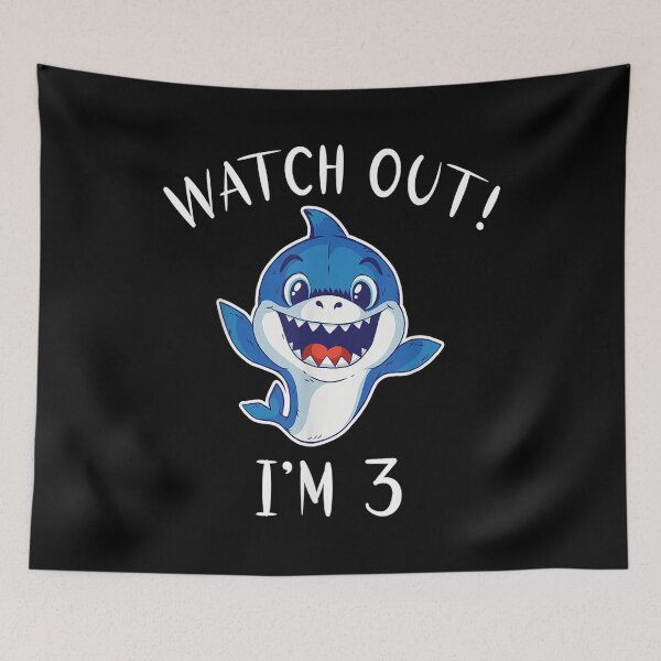 Item preview, Watch Out I Am 3 Years Old Shark Kids  designed and sold by brita797.