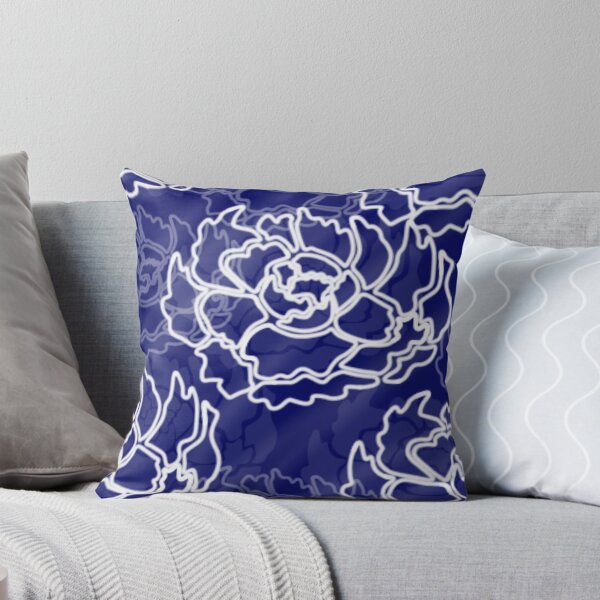 Item preview, Blue chrysanthemum floral pattern designed and sold by Designs by Raveena.