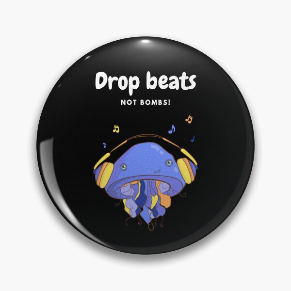 Item preview, Drop Beats Not Bombs Jammin Jellyfish designed and sold by ForscarlettPub.