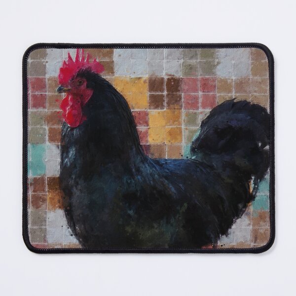 Item preview, Black Rooster in front of rustic tiles background designed and sold by WesternExposure.