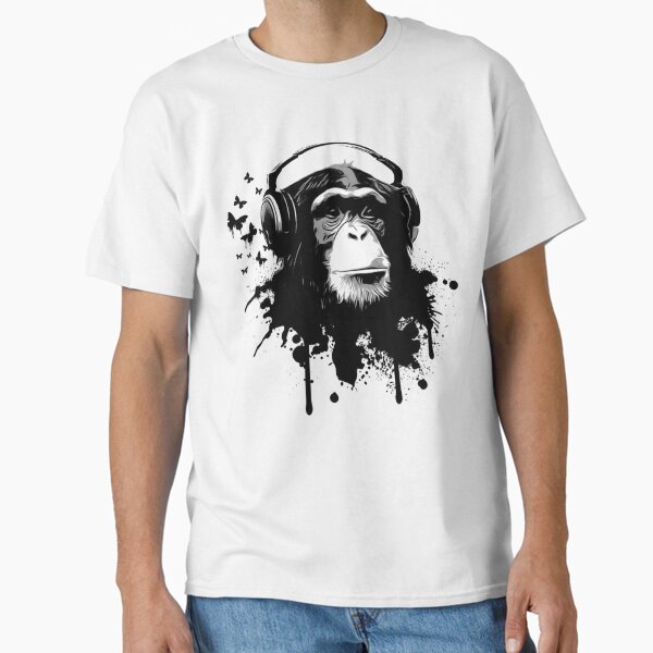 Item preview, Cool Chimp with Headphones, Chimpanzee Wearing Headphone, Monkey, designed and sold by Shop-ArtGallery.