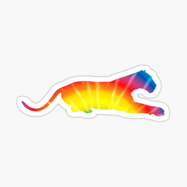 Tie Dye Jaguar Rainbow Print Panther Hippie Peace  Sticker