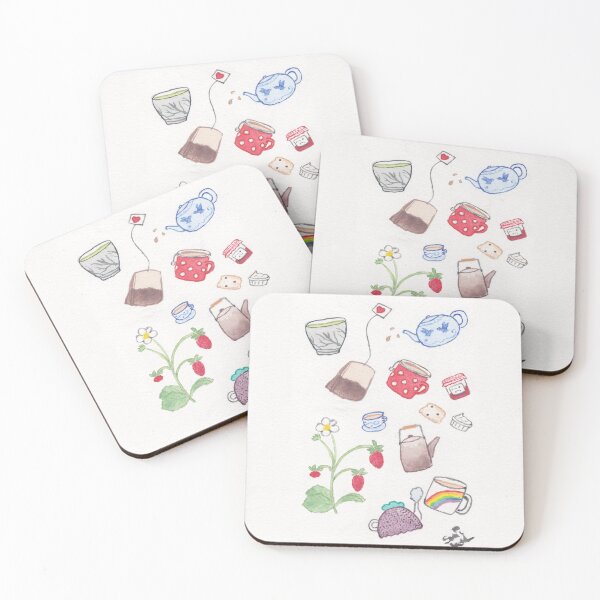 Item preview, Tea and scones and jam and strawberries designed and sold by Sami Kelsh.