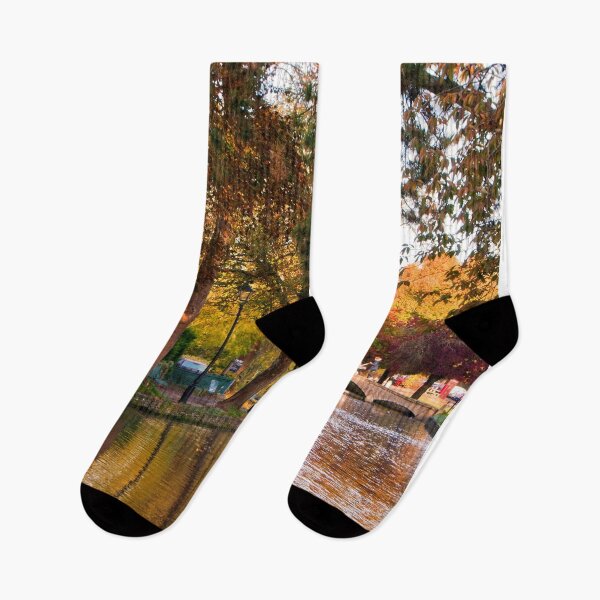 Item preview, Bourton on the Water Autumn Trees Cotswolds UK designed and sold by AndyEvansPhotos.