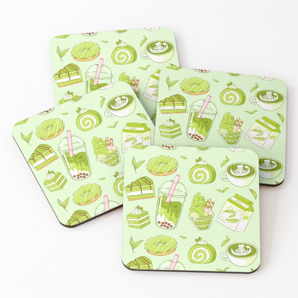Item preview, Assorted Japanese Matcha Dessert - Cake, Donut, Boba Milk Tea, Parfait, Latte and More designed and sold by Alicia Chee.