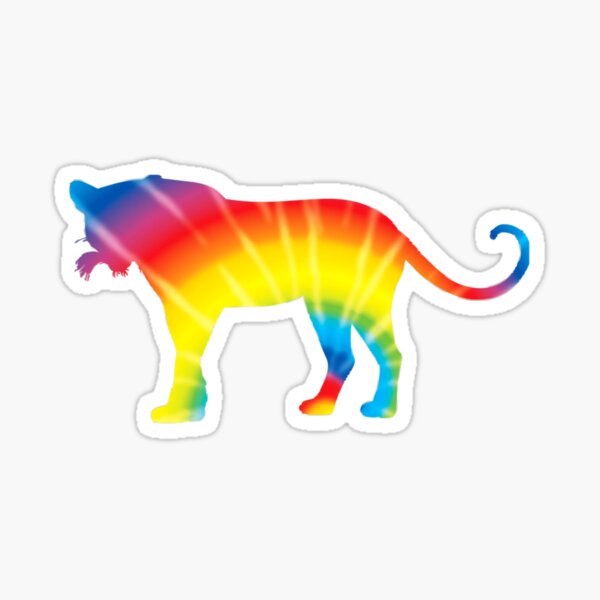 Tie Dye Panther Rainbow Print Jaguar Hippie Peace  Sticker