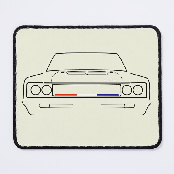 Item preview, AMC Rebel The Machine 1970 classic muscle car black outline graphic designed and sold by soitwouldseem.