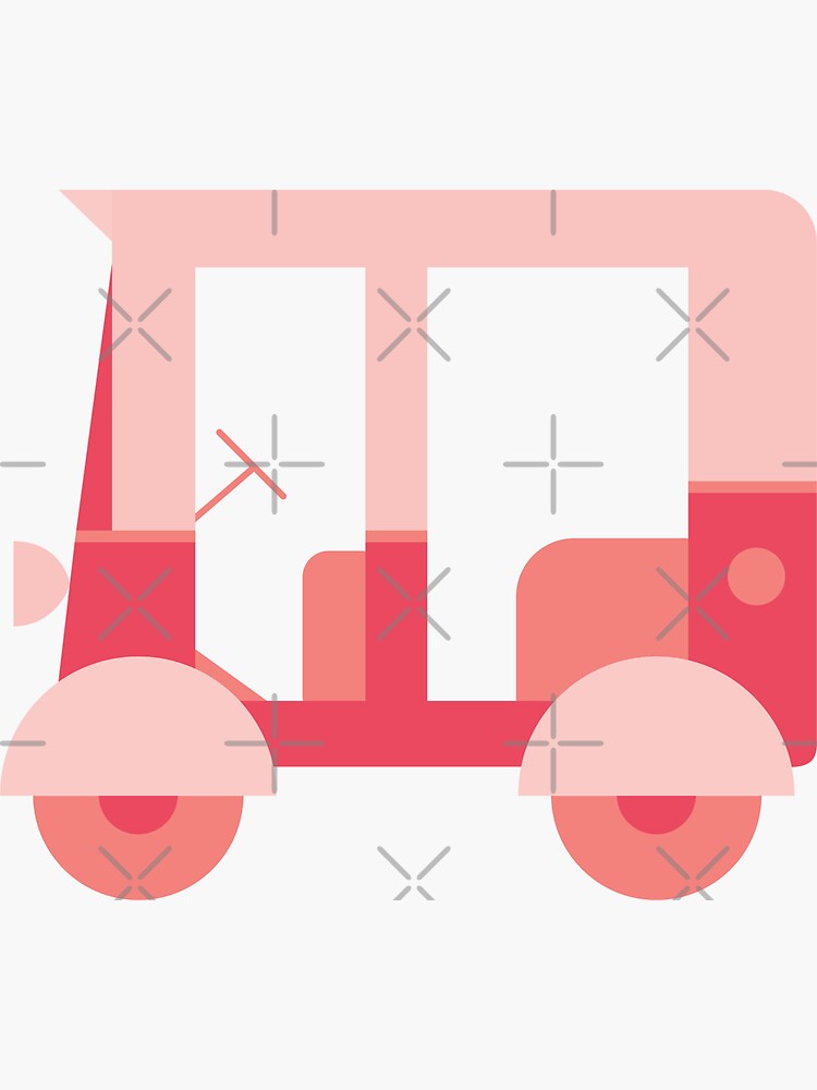 vintage auto rickshaw sticker for sale by tmsarts  redbubble