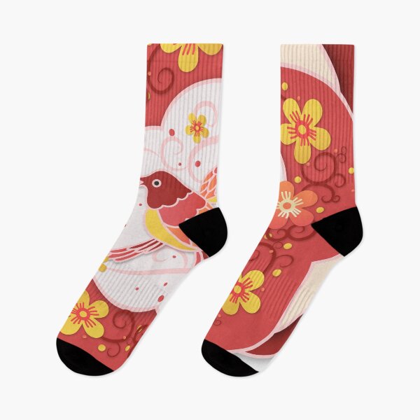 Item preview, Birds in Paper Cut circled by flowers, in Chinese Red Style designed and sold by xdashu.