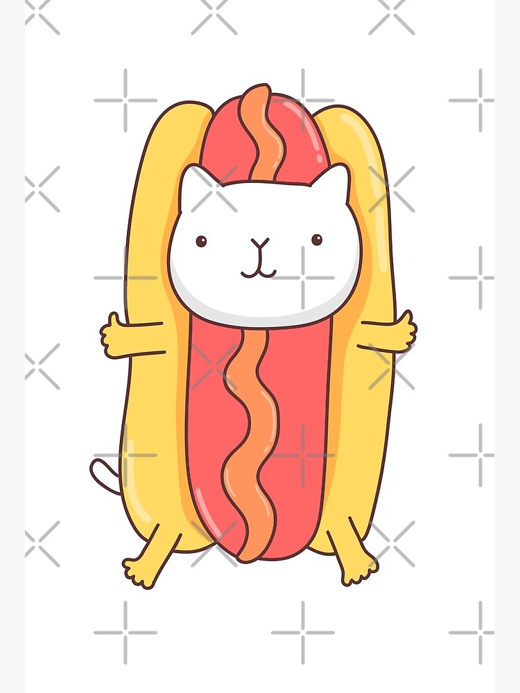 Hot dog cartoon illustration Art Board Print for Sale by