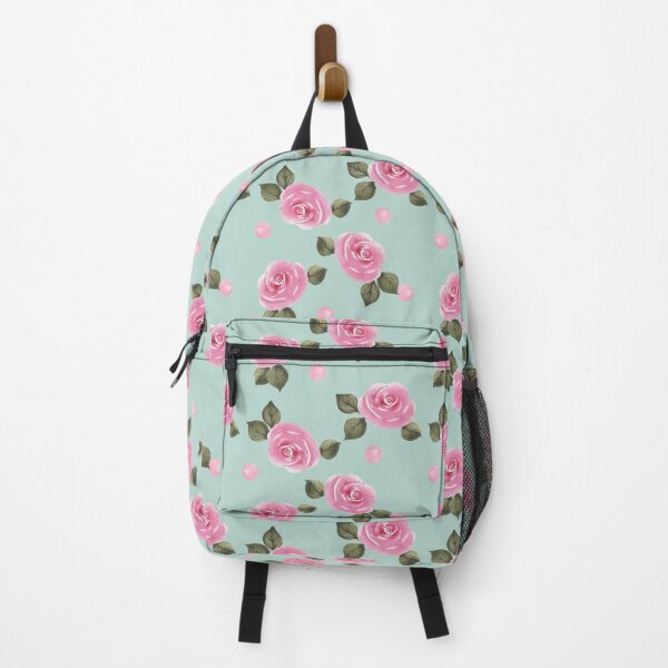 Item preview, Pink Watercolor Roses And Dots (Aqua) designed and sold by HildegunStudio.