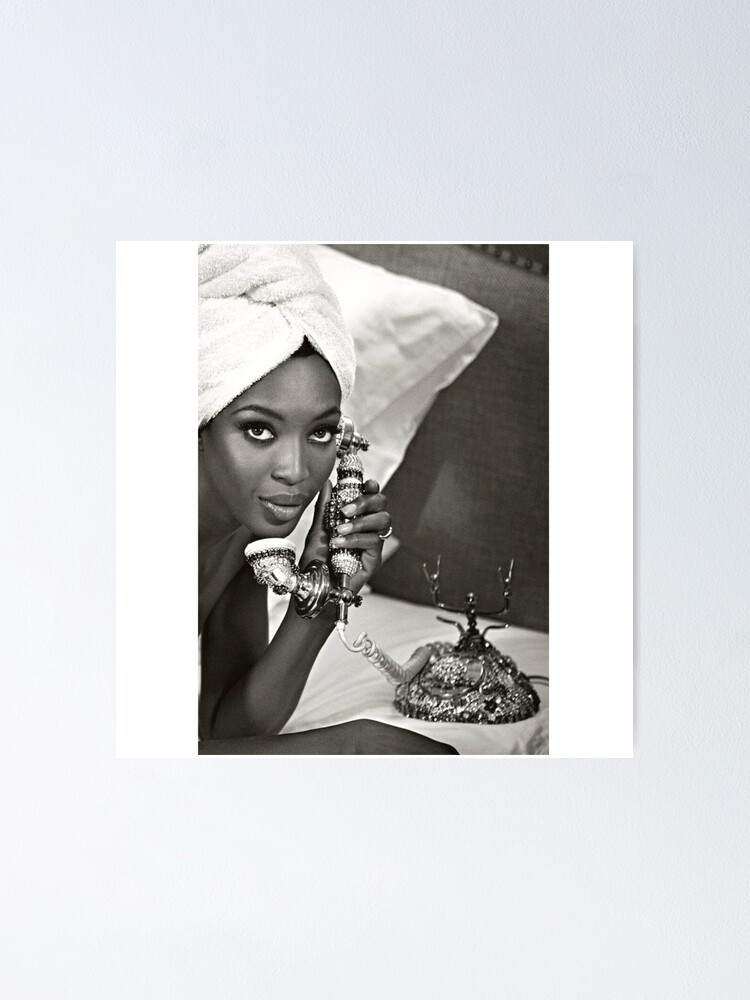 Young Naomi Campbell with Telephone