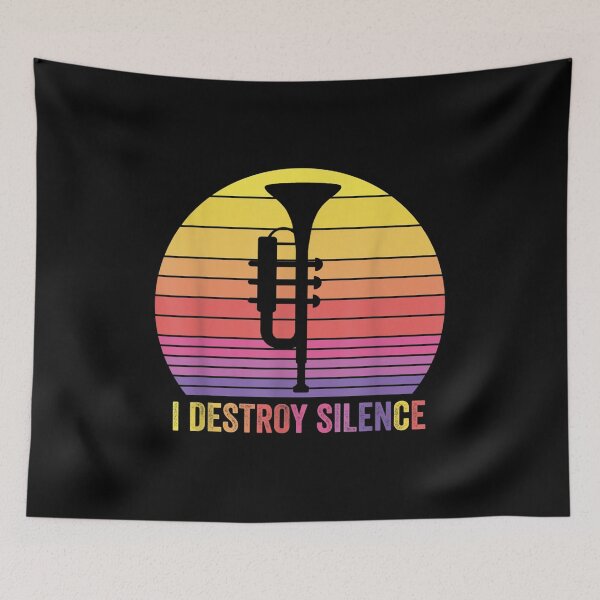 Item preview, Trumpet Retro Vintage I Destroy Silence Funny Trumpeters  designed and sold by amyadt77.