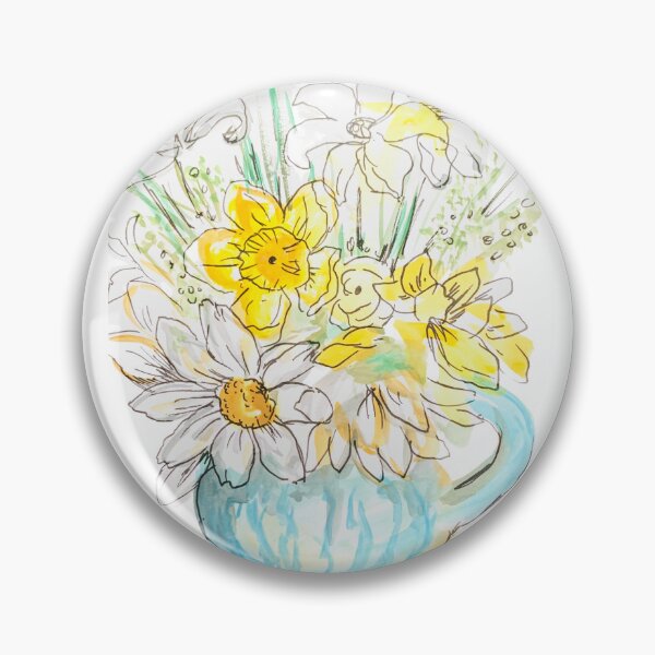 Item preview, Hand painted watercolor daffodils, yellow & white flowers spring floral art designed and sold by Paintingladycat.