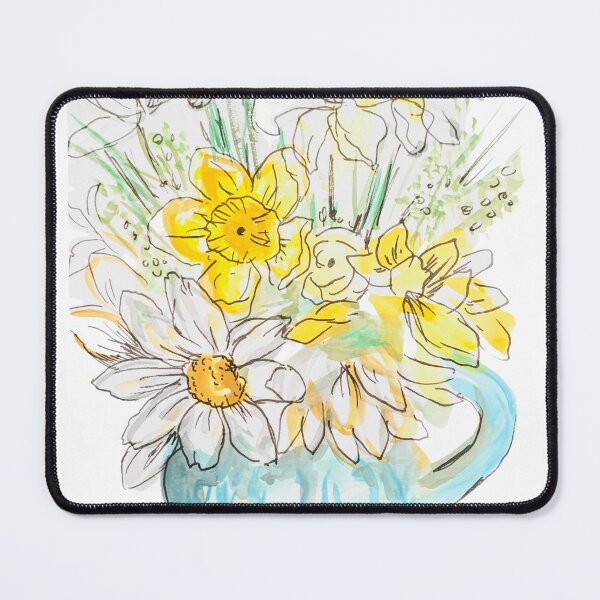Item preview, Hand painted watercolor daffodils, yellow & white flowers spring floral art designed and sold by Paintingladycat.