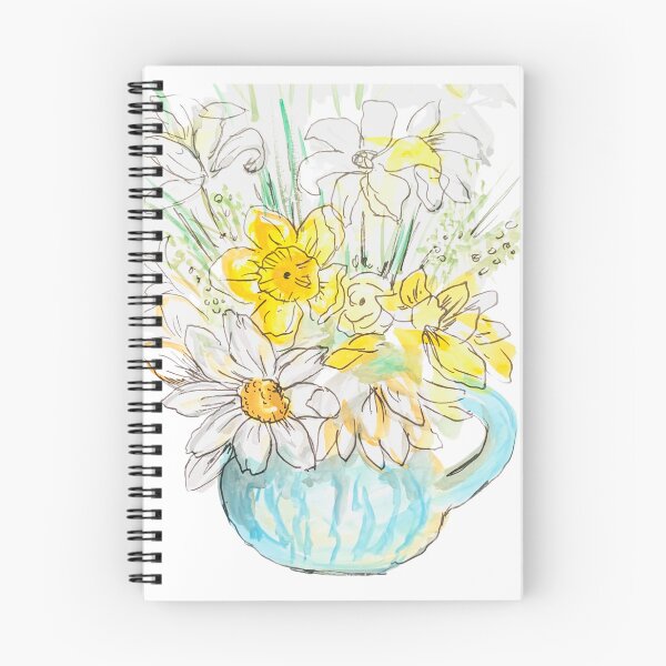 Item preview, Hand painted watercolor daffodils, yellow & white flowers spring floral art designed and sold by Paintingladycat.