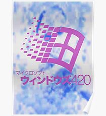 Yung lean vaporwave blue windows Poster
