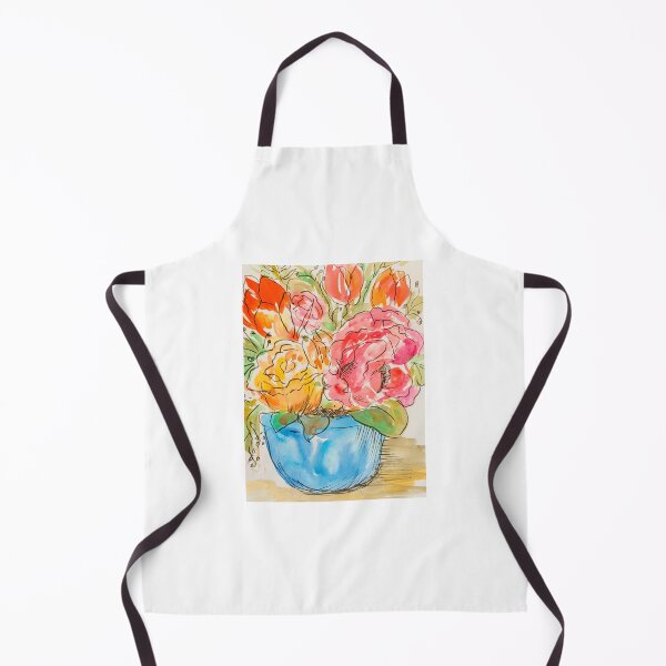 Item preview, Pink roses & orange tulip watercolor hand painted tshirt, top, floral mug, flower sticker designed and sold by Paintingladycat.