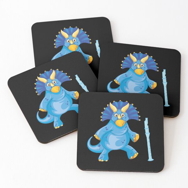 Artikelvorschau, Dinosaurier, der Flöte spielt, lustiges gutes Dinosaurier-Flöten-Liebhaber-blaues Design entworfen und verkauft von pedrored369.