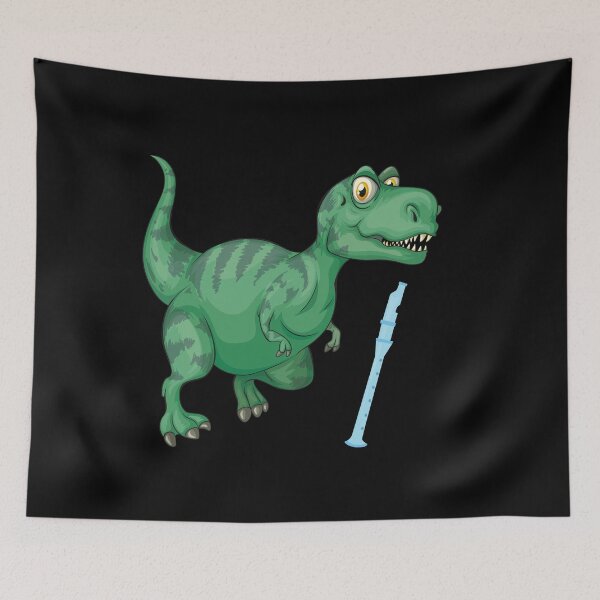 Artikelvorschau, Dinosaurier, der Flöte spielt, lustiges gutes Dinosaurier-Flöten-Liebhaber-grünes Design entworfen und verkauft von pedrored369.