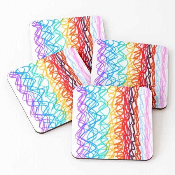 Item preview, Pride Waves, progressive rainbow flag colour wave scribble designed and sold by acediscovery.