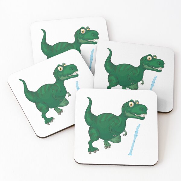 Artikelvorschau, Dinosaurier, der Flöte spielt, lustiger guter Dinosaurier-Flötenliebhaber, cooles grünes Design entworfen und verkauft von pedrored369.