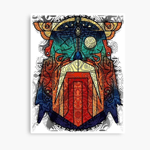 ODIN WODAN geometric vikings ornament art Canvas Print
