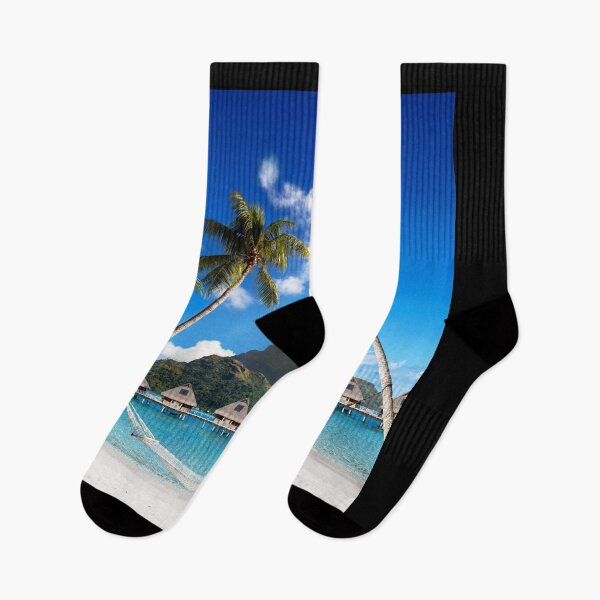 Item preview, Bora Bora Palm Trees Hammock Overwater Bungalows designed and sold by RyansOpenDoor.