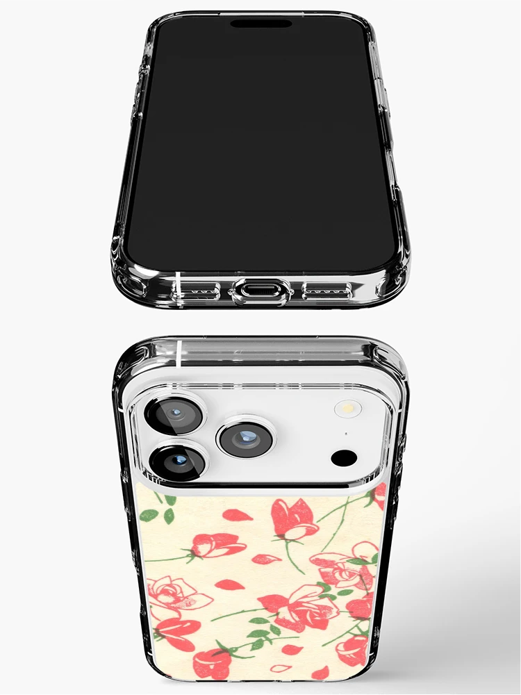 Thumbnail 3 of 5, iPhone Case, Retro Roses Floral Pattern designed and sold by elevens.
