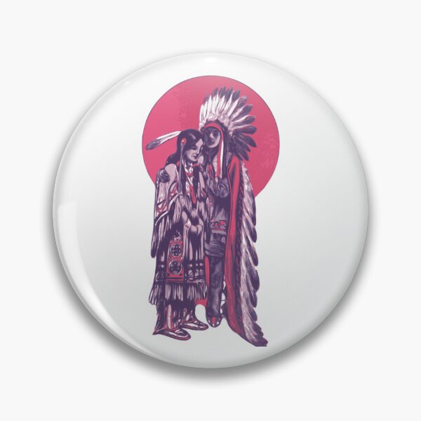 Item preview, Native American couple. Drawing of man and woman in love.   designed and sold by kaliabowman99.