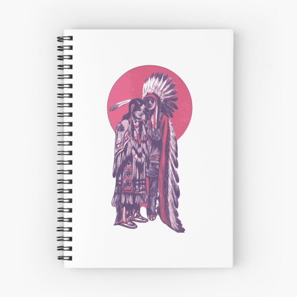 Item preview, Native American couple. Drawing of man and woman in love.   designed and sold by kaliabowman99.
