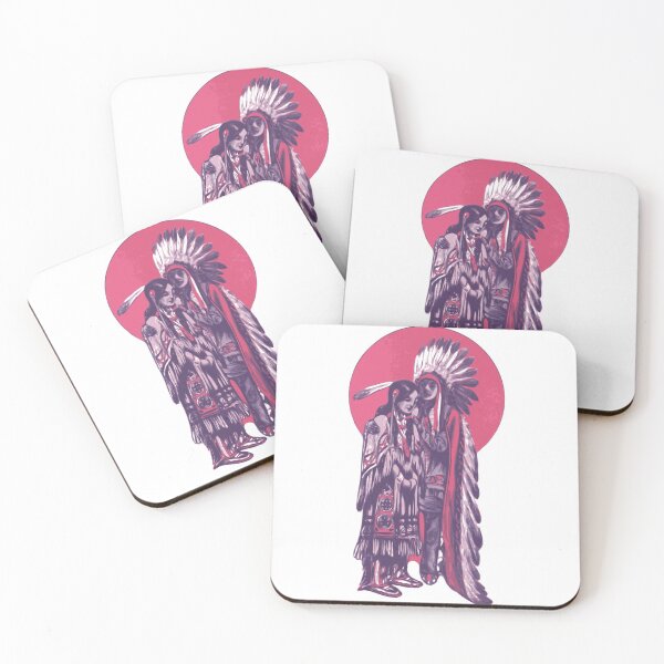 Item preview, Native American couple. Drawing of man and woman in love.   designed and sold by kaliabowman99.