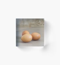 Fresh brown chicken eggs Acrylic Block