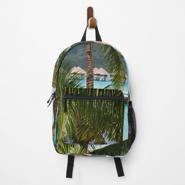 Item preview, Bora Bora Palm Trees Mountain Boat Bungalows designed and sold by RyansOpenDoor.