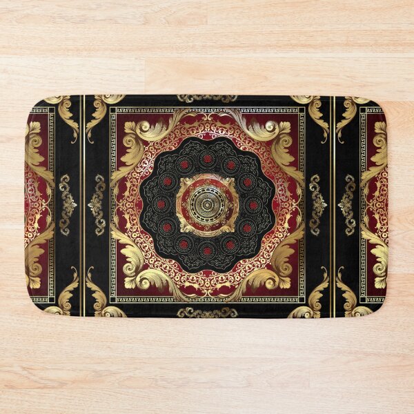 Item preview, Ornate Baroque Filigree Red Black Gold Greek Key Meander designed and sold by Yiorgos Designs.