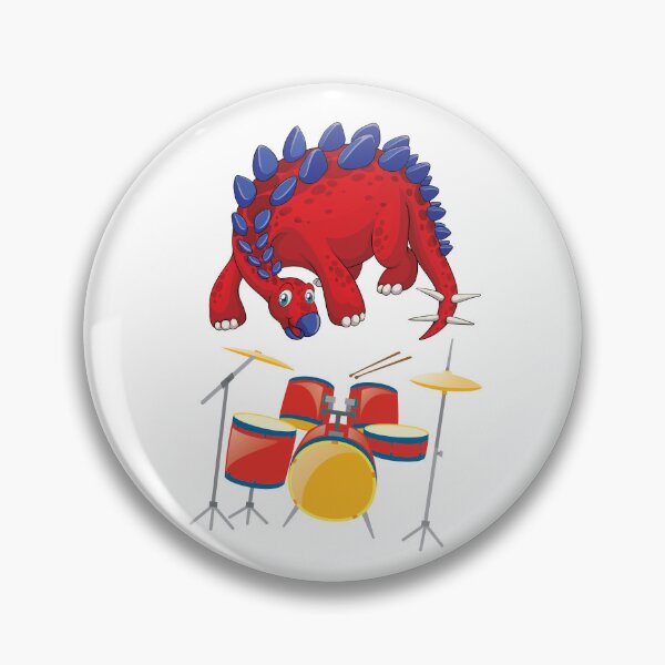 Item preview, Dinosaur Playing Drums ,Funny Good Dinosaur Drums Lovers Cool Red Blue Design designed and sold by pedrored369.