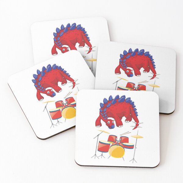 Item preview, Dinosaur Playing Drums ,Funny Good Dinosaur Drums Lovers Cool Red Blue Design designed and sold by pedrored369.