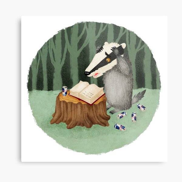 Cute Badger Metallbild