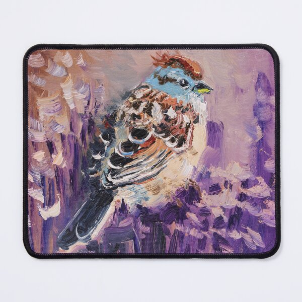 Item preview, Sparrow Bird Oil Painting Print designed and sold by NatalyMak.