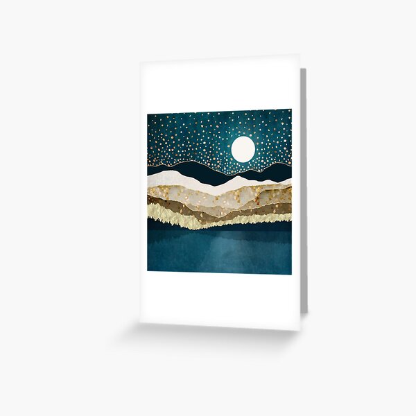 Item preview, Starlit Mountain Lake designed and sold by spacefrogdesign.