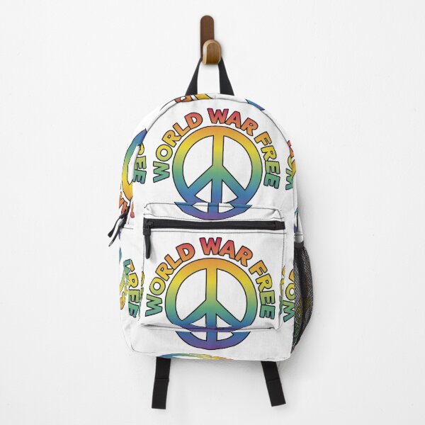 Item preview, World War Free - Peace Symbol Rainbow - CND designed and sold by NoMatterLab.