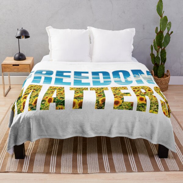 Item preview, Freedom Matters - Blue Sky Yellow Sunflowers - Social Justice designed and sold by SayWhatYouFeel.