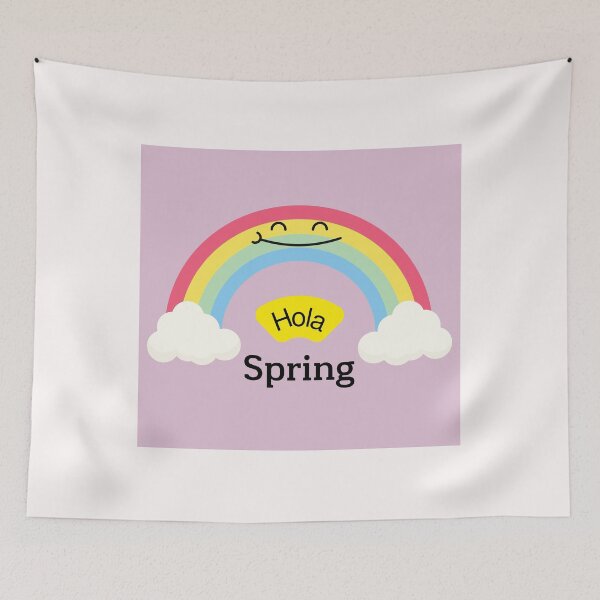 Item preview, Hola primavera con lindo arcoiris designed and sold by Fa5ad.