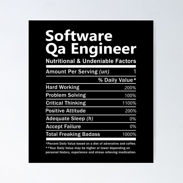 Artikel-Vorschau von Software-Qa-Ingenieur-T-Shirt - täglicher Ernährungsfaktor-Job-Geschenkartikel-T-Stück, designt und verkauft von anthonyodo.
