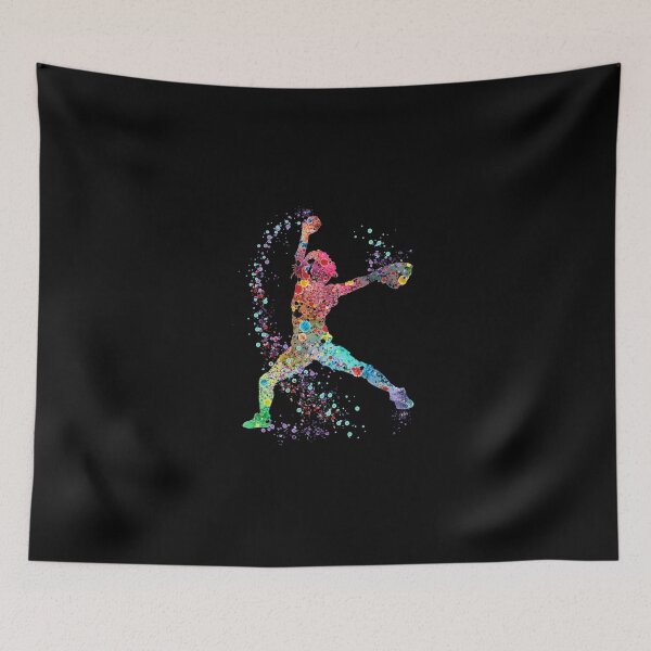 Item preview, Girl Baseball Softball Pitcher Watercolor Painting Art Print Classic T-Shirt designed and sold by cohenashl6.