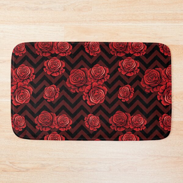 Item preview, Red roses on zigzag background designed and sold by ProfiTrollka.