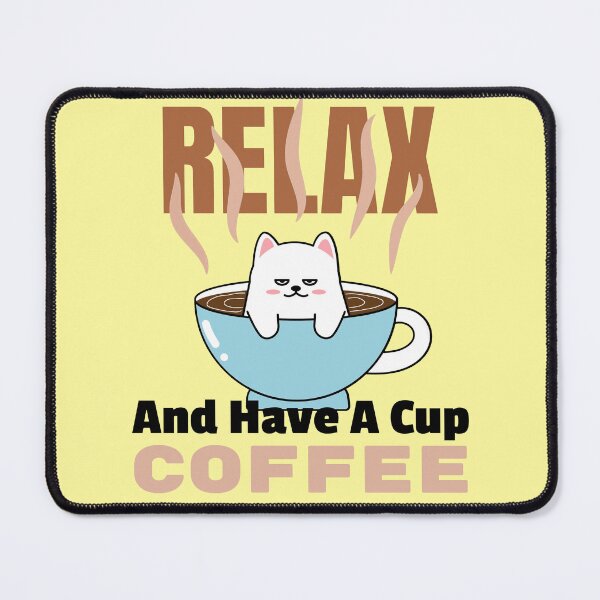 Item preview, Relax and Have a Cup of Coffee with a Cute Dog Chilling (Blue Cup) designed and sold by quinellie.