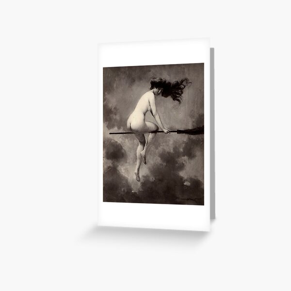 Item preview, Witch On Broom by Albert Joseph Pénot designed and sold by AestheticsXarts.