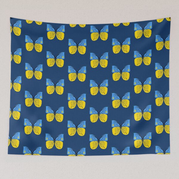 Aperçu de l'œuvre Papillon ukrainien Drapeau ukrainien bleu et jaune créée et vendue par Rrrainbow.
