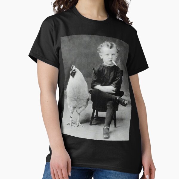 Item preview, Boy With Chicken Rooster Smoking Cigarette designed and sold by AestheticsXarts.